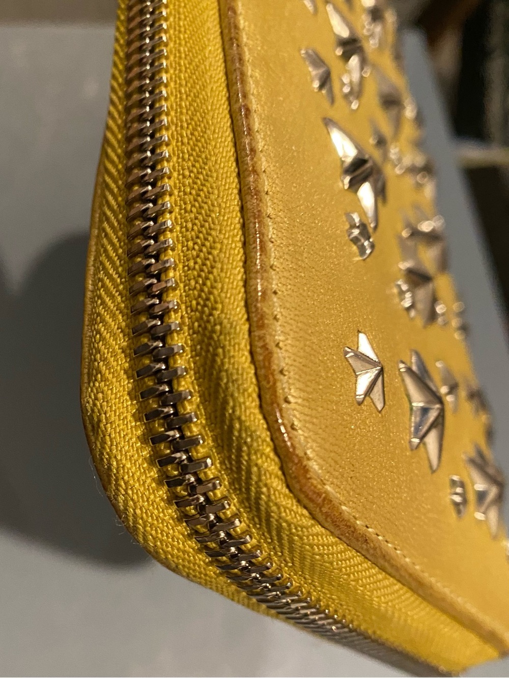 Jimmy Choo Yellow Star-Studded Zip Wallet - Picture 3 of 16